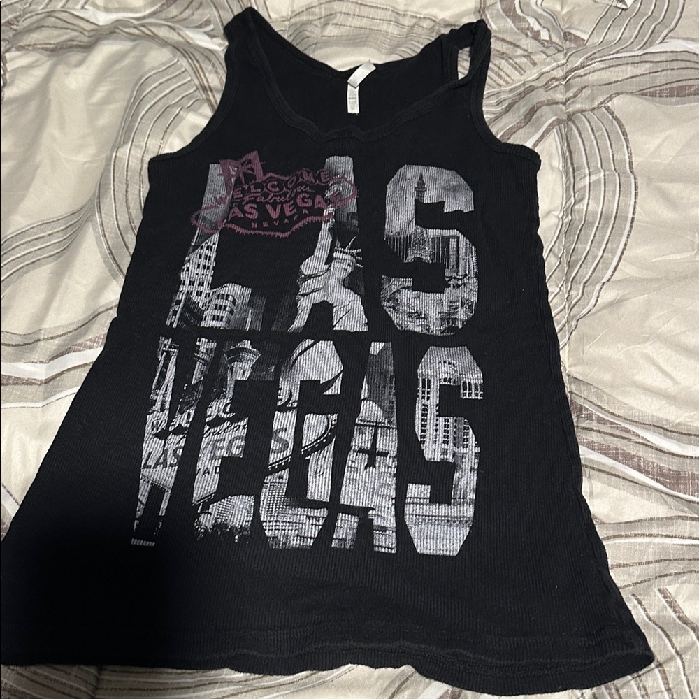 Black Las Vegas Graphic Tank Top
